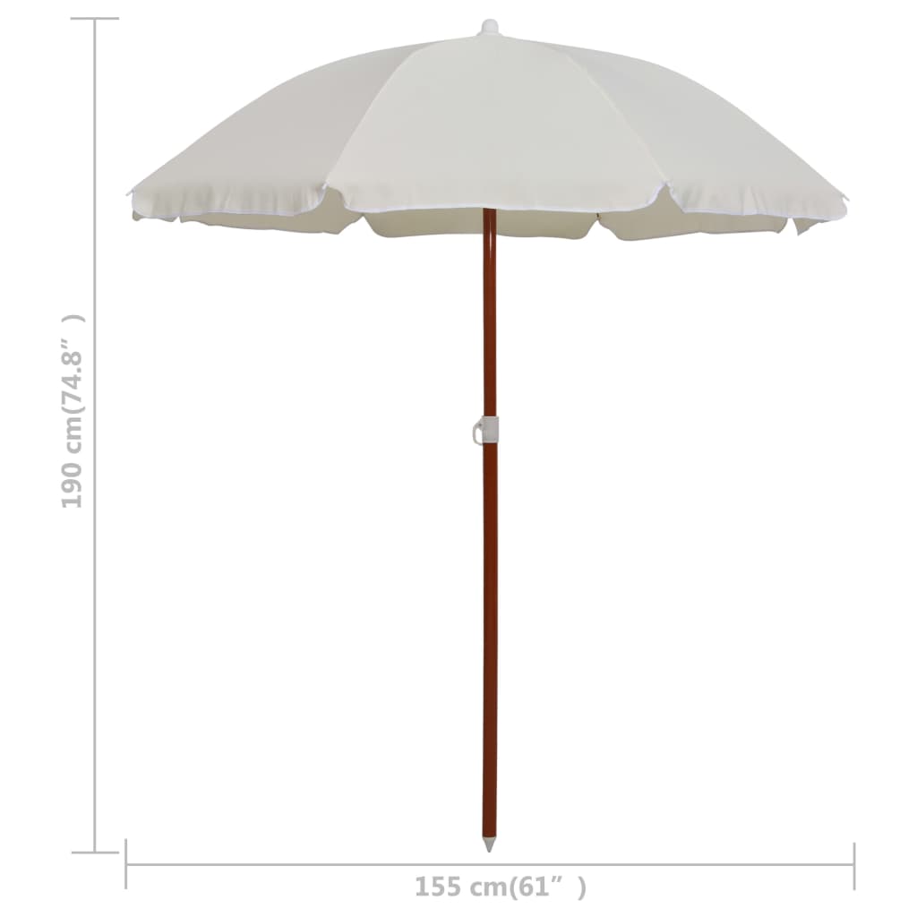 vidaXL Parasol de jardin avec mât en acier 180 cm Sable