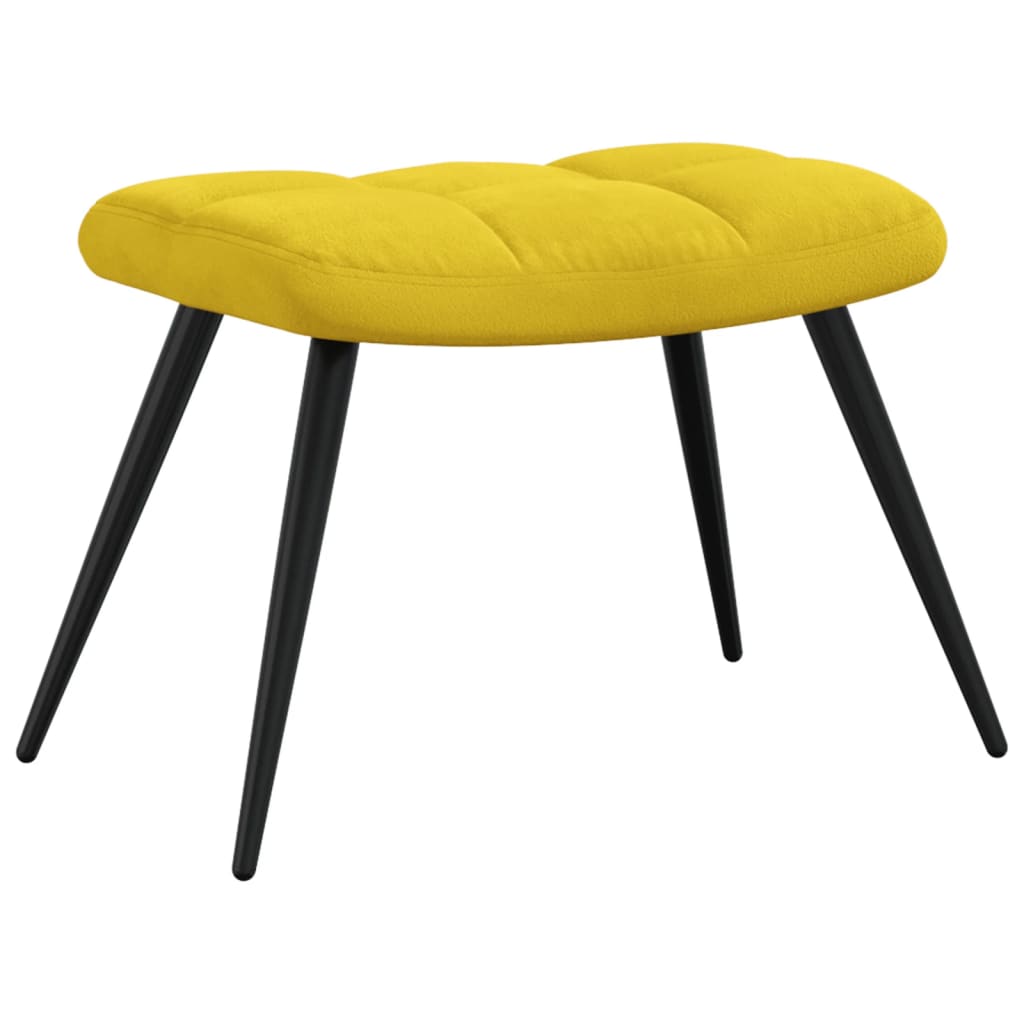 vidaXL Chaise de relaxation avec tabouret Jaune moutarde Velours