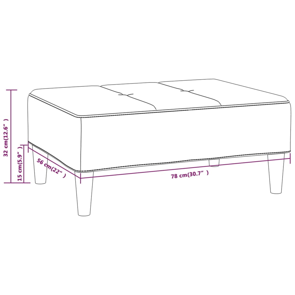 vidaXL Repose-pied Crème 78x56x32 cm Velours