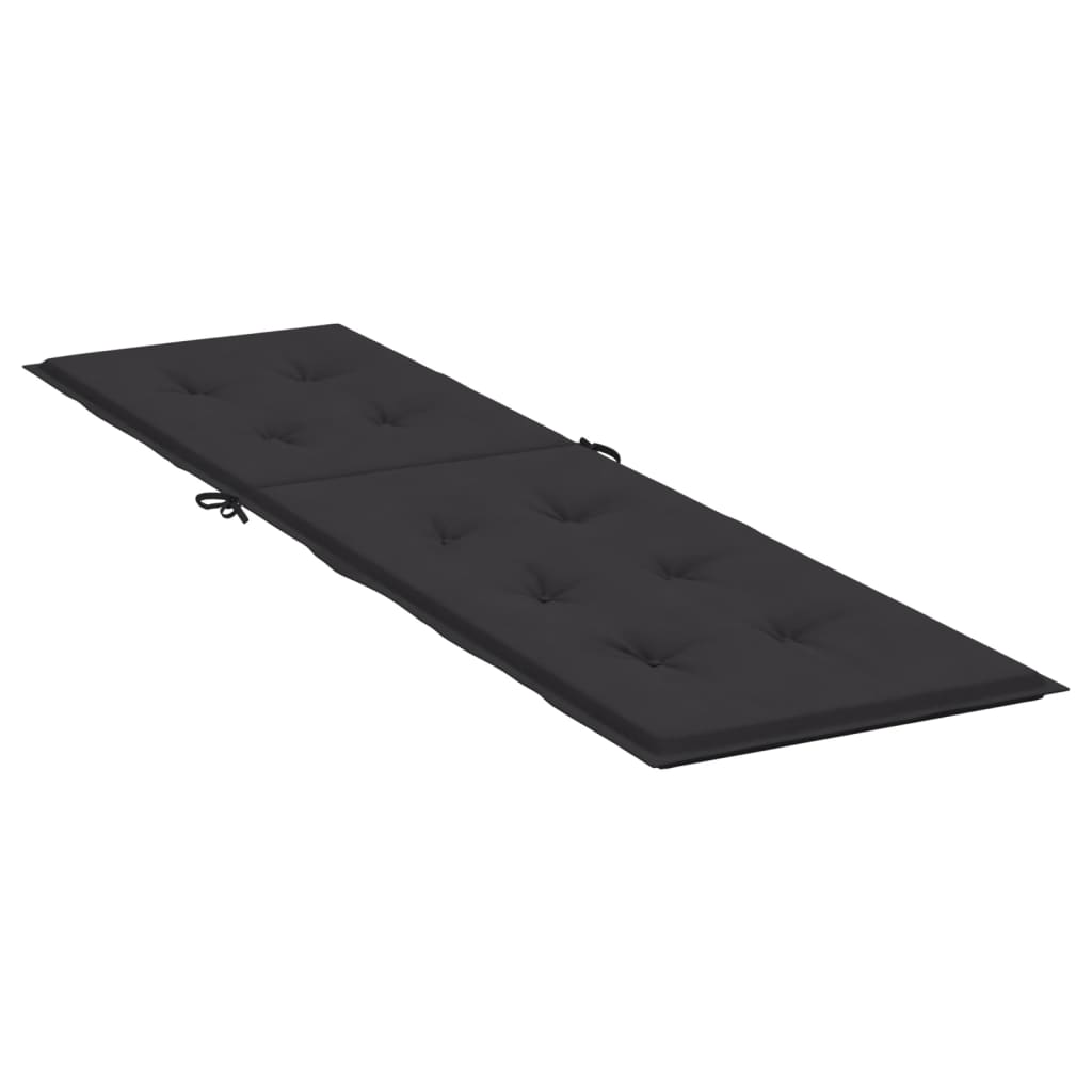 vidaXL Coussin de chaise de terrasse noir (75+105)x50x4 cm