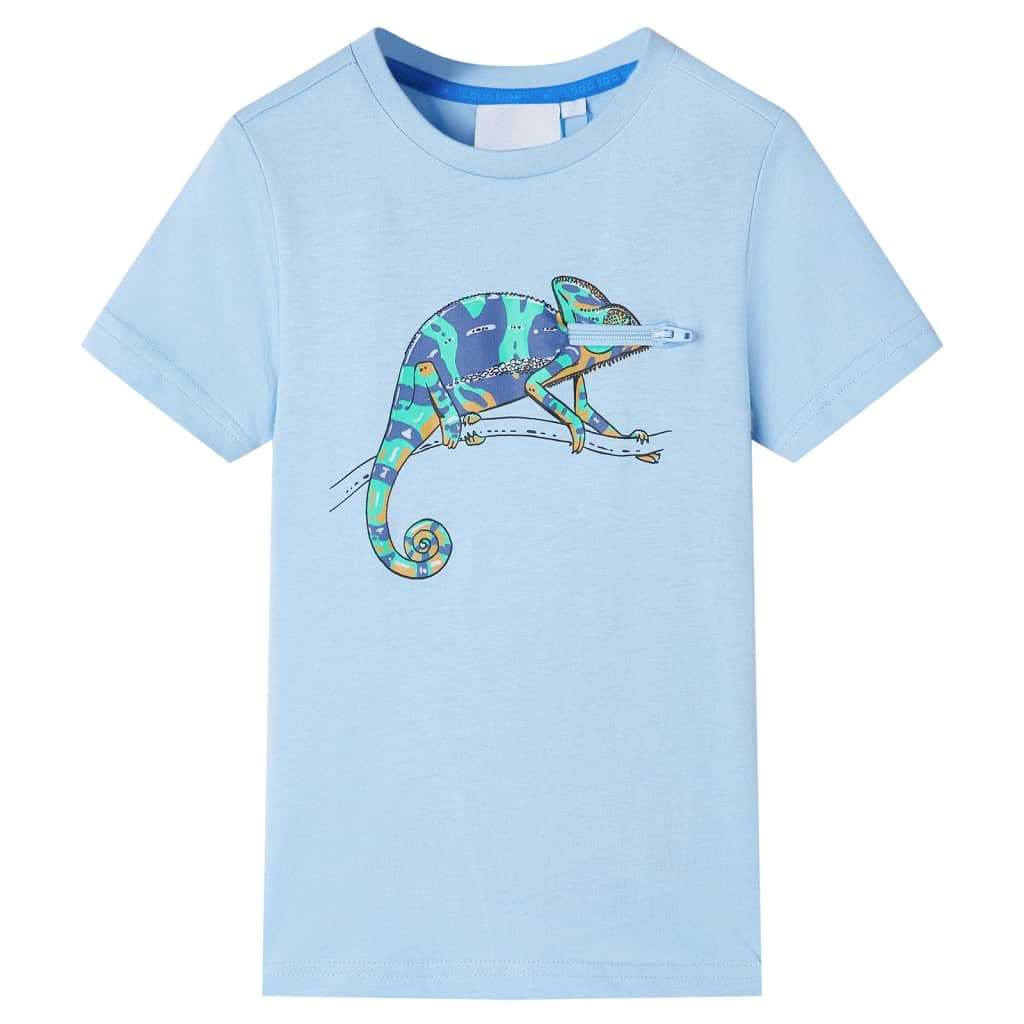 T-shirt pour enfants avec manches courtes bleu clair 140