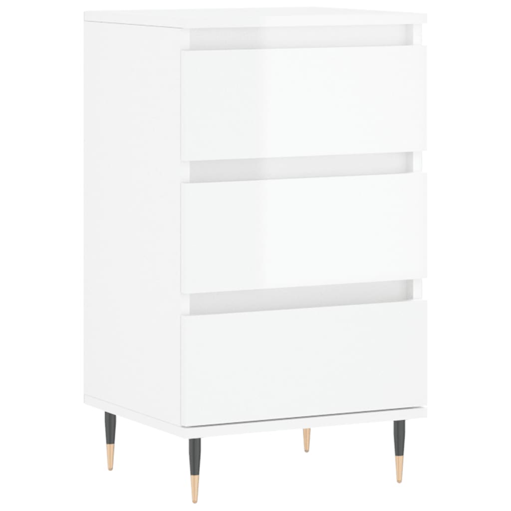 vidaXL Buffet blanc brillant 40x35x70 cm bois d'ingénierie