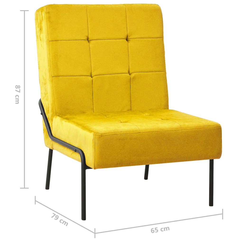 vidaXL Chaise de relaxation 65x79x87 cm Jaune moutarde Velours