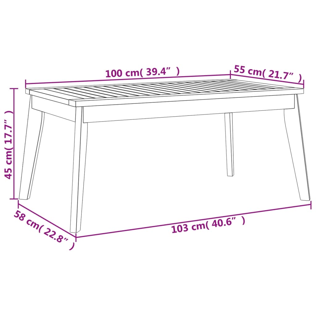 vidaXL Salon de jardin 5 pcs bois d'acacia solide