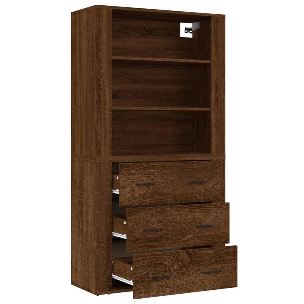 vidaXL Buffet haut Chêne marron Bois d'ingénierie