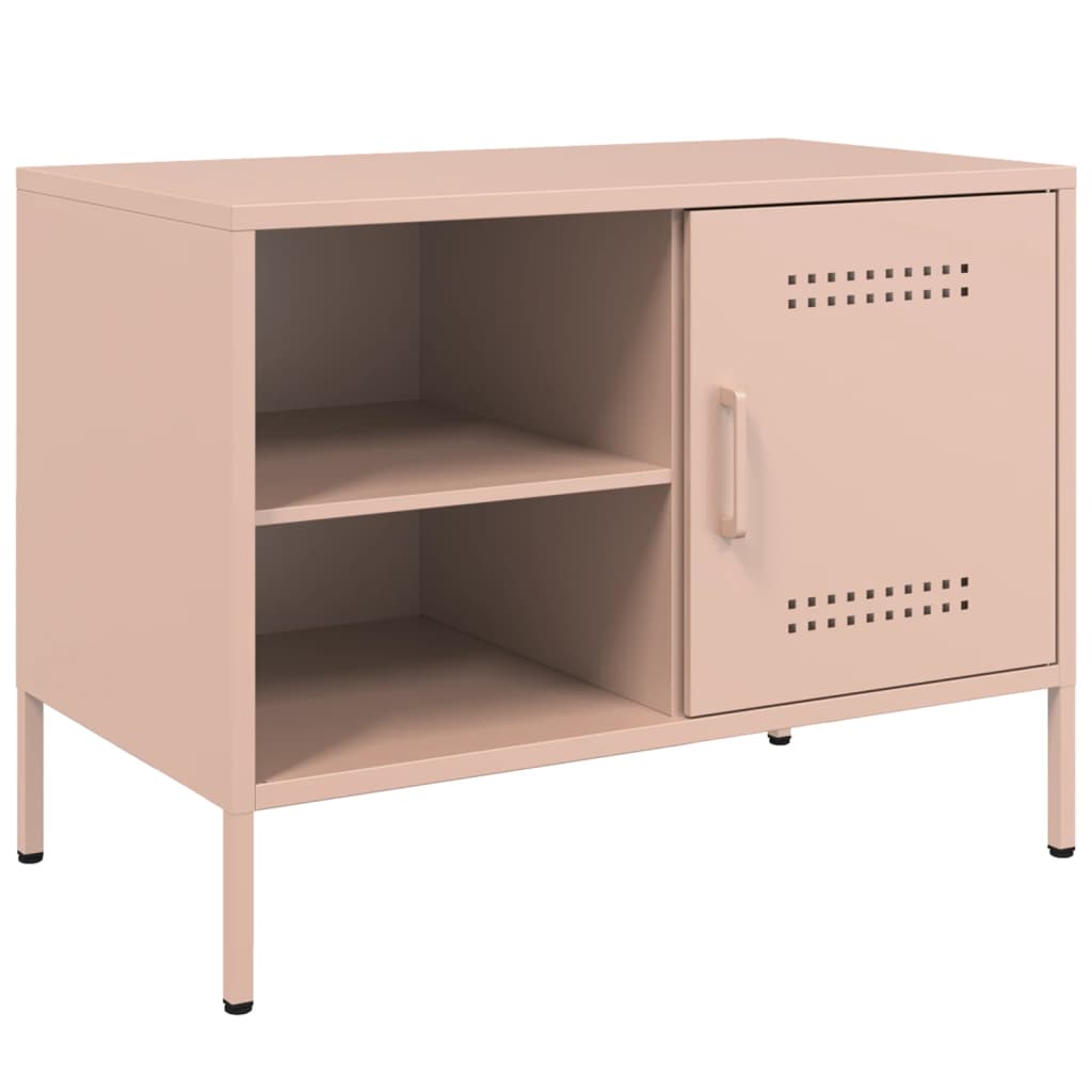 vidaXL Meuble TV rose 68x39x50,5 cm acier