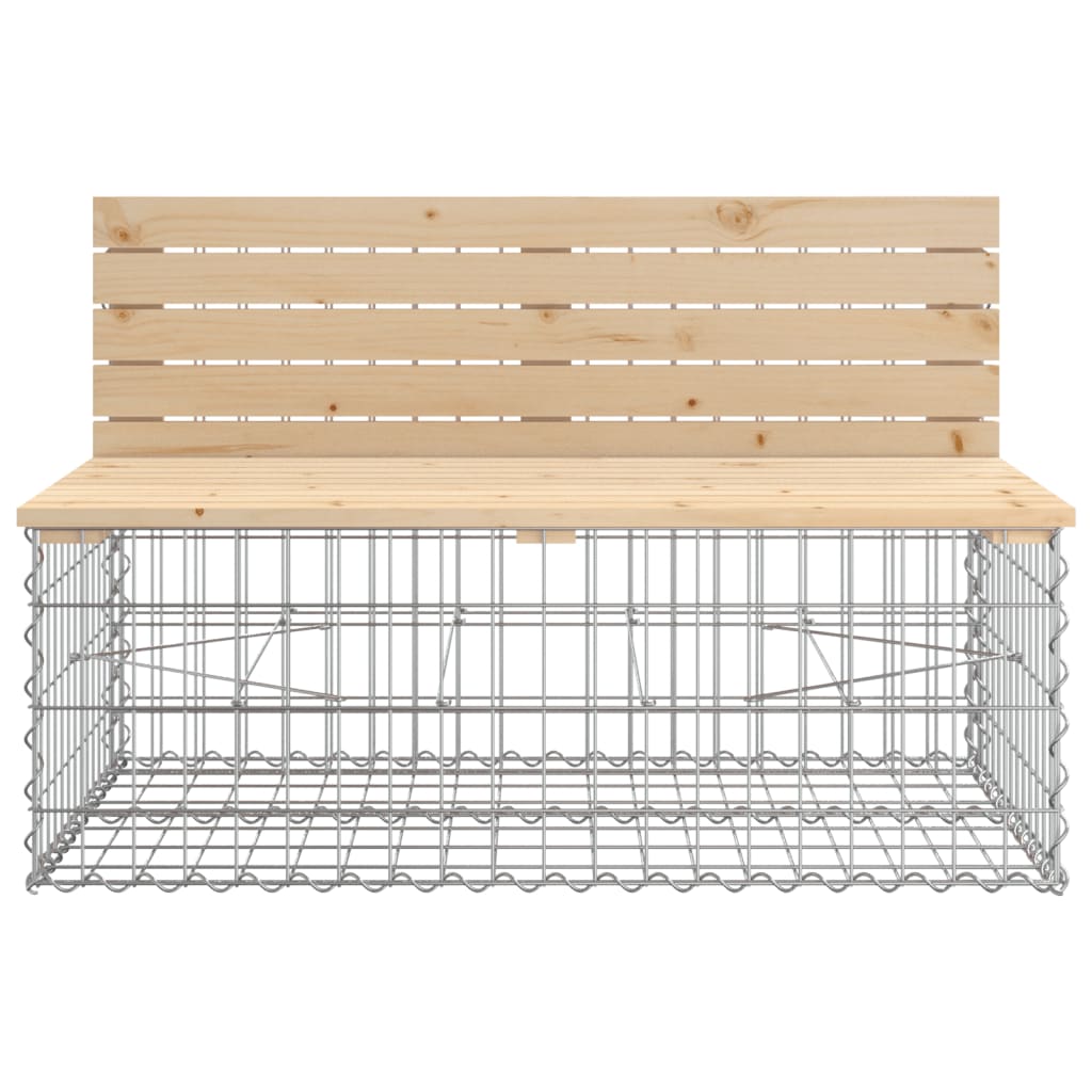 vidaXL Banc de jardin design de gabion 103x70x65 cm bois massif de pin