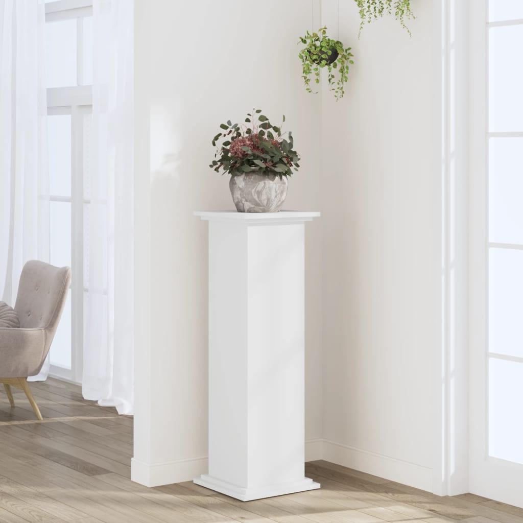 vidaXL Support pour plantes blanc 33x33x100 cm bois d'ingénierie