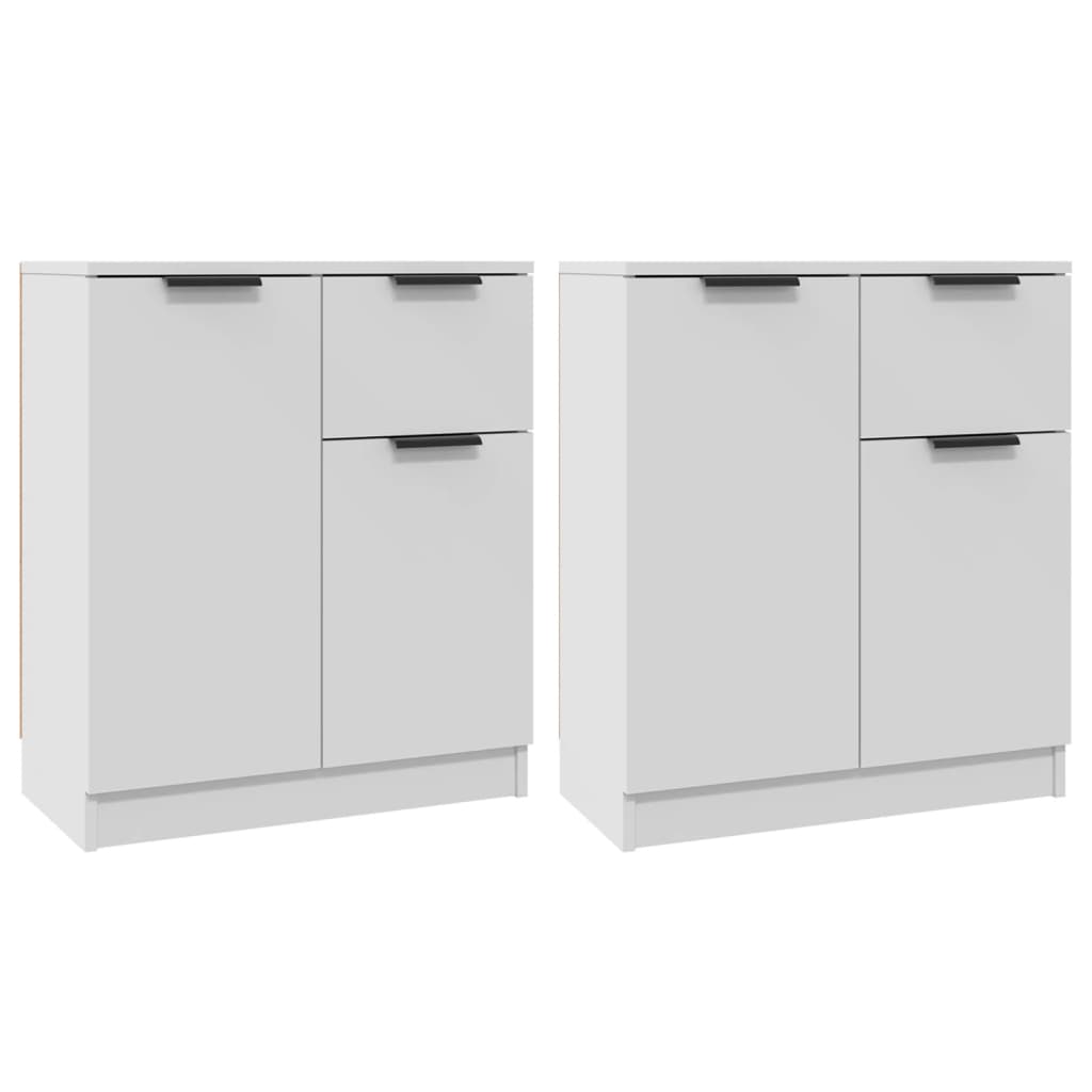 vidaXL Buffets 2 pcs blanc 60x30x70 cm Bois d'ingénierie