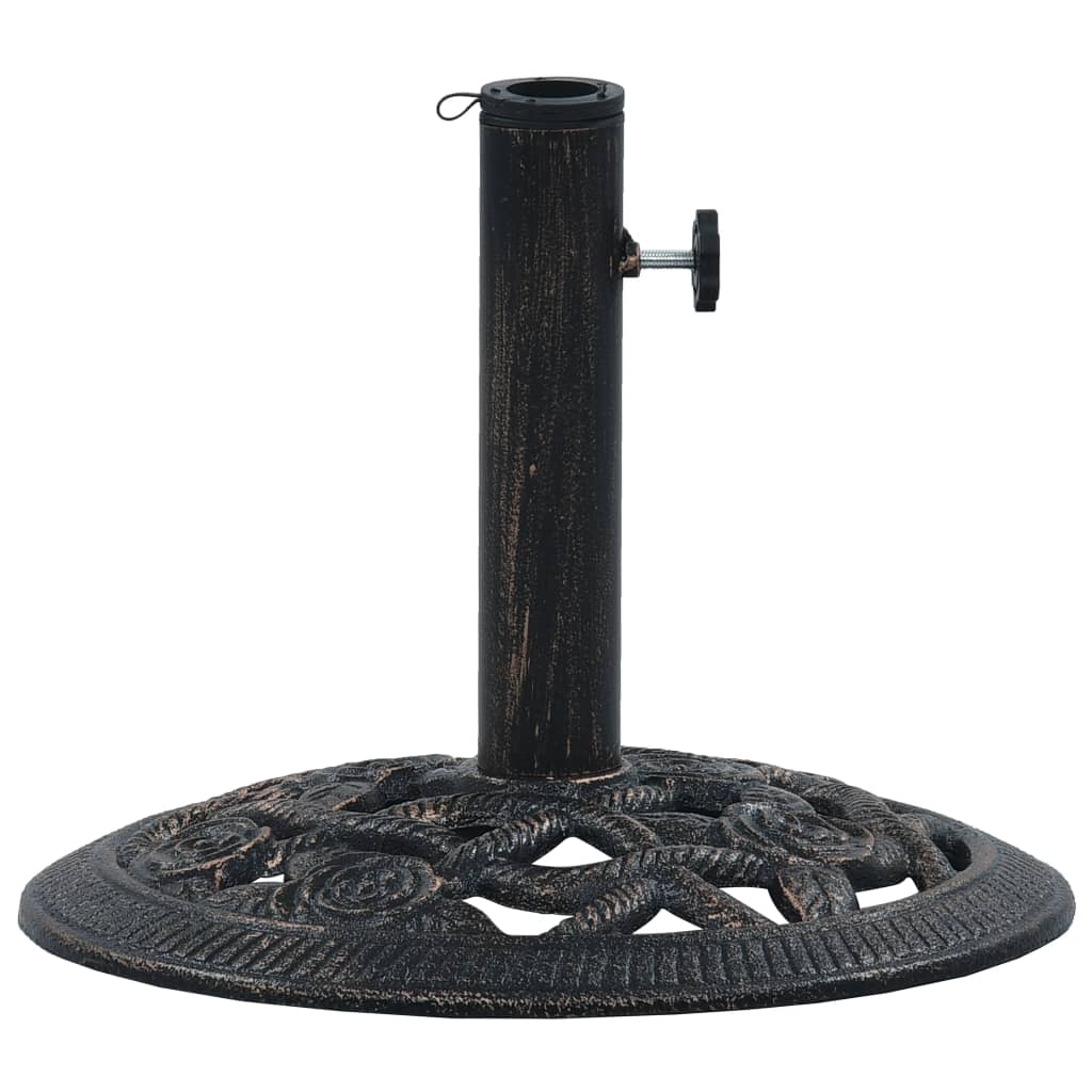 vidaXL Socle de parasol Noir et bronze 9 kg 40 cm Fonte