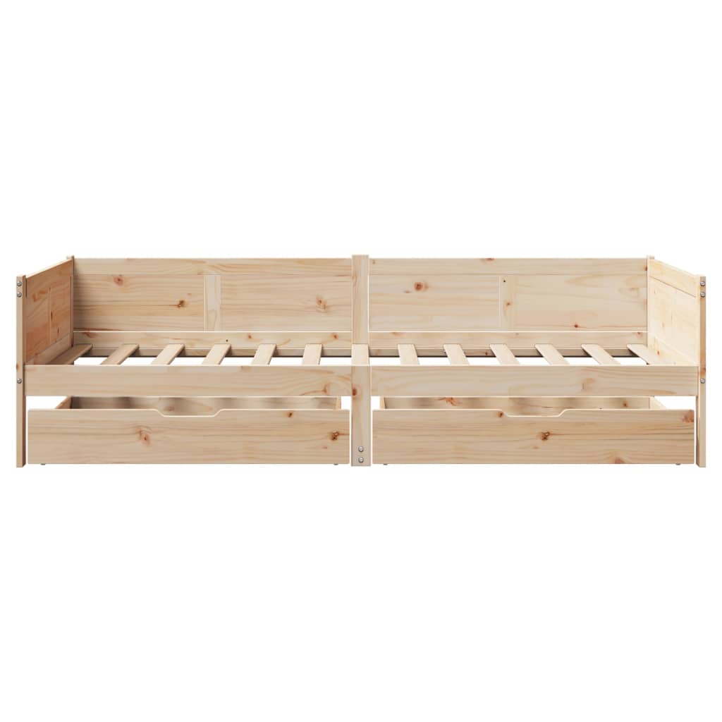 vidaXL Lit de jour avec tiroirs sans matelas 90x190 cm bois massif