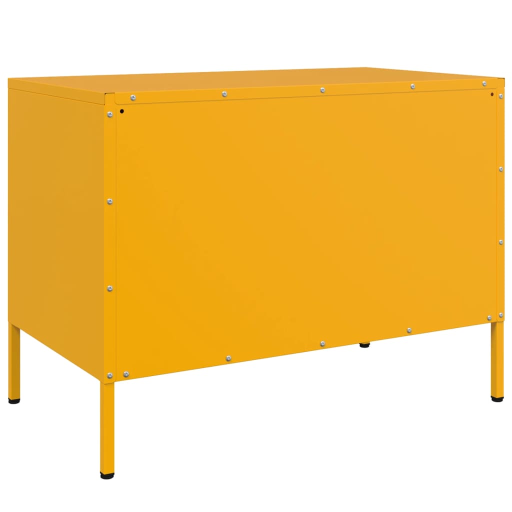 vidaXL Meuble TV jaune moutarde 68x39x50,5 cm acier