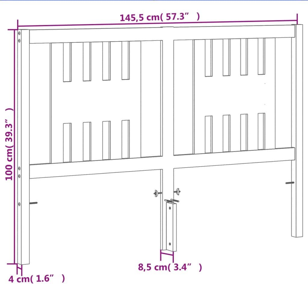 vidaXL Tête de lit cire marron 140 cm bois massif de pin