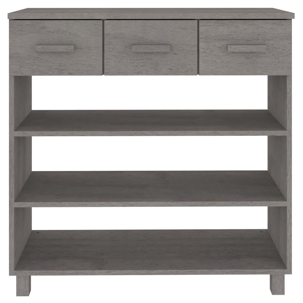 vidaXL Table console HAMAR Gris clair 90x35x90 cm Bois massif de pin