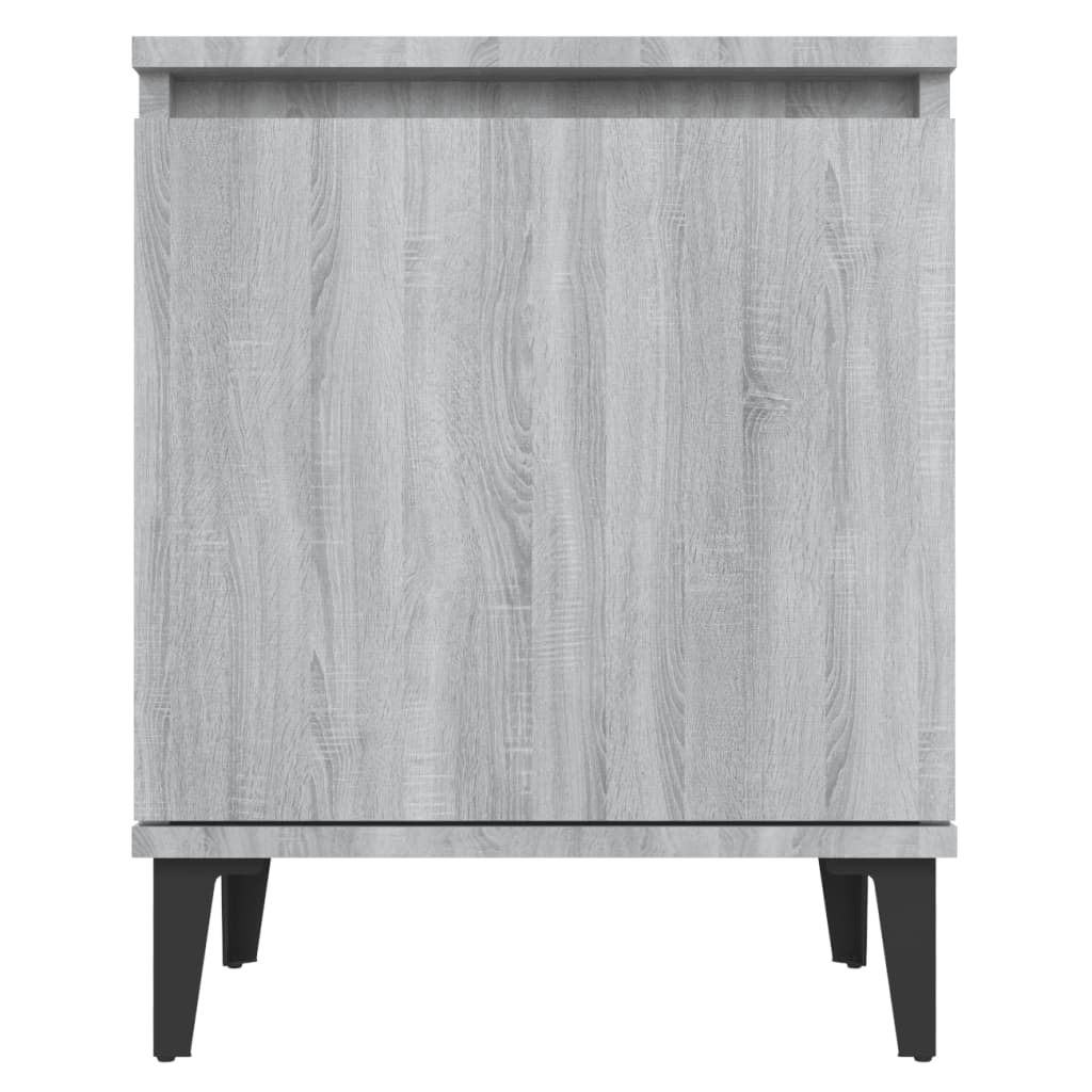 vidaXL Table de chevet avec pieds en métal Sonoma gris 40x30x50 cm