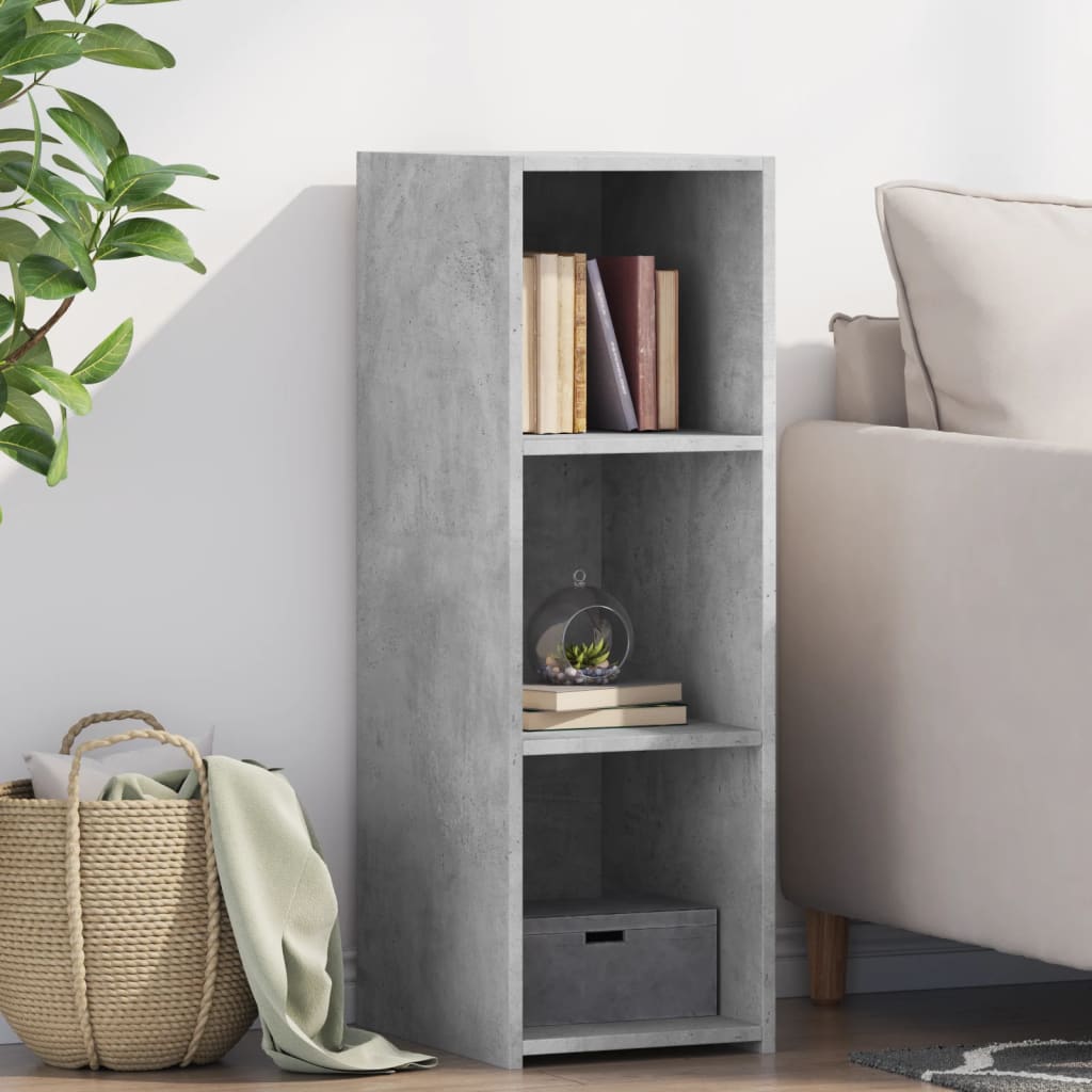 vidaXL Buffet gris béton 30x41x93 cm bois d'ingénierie