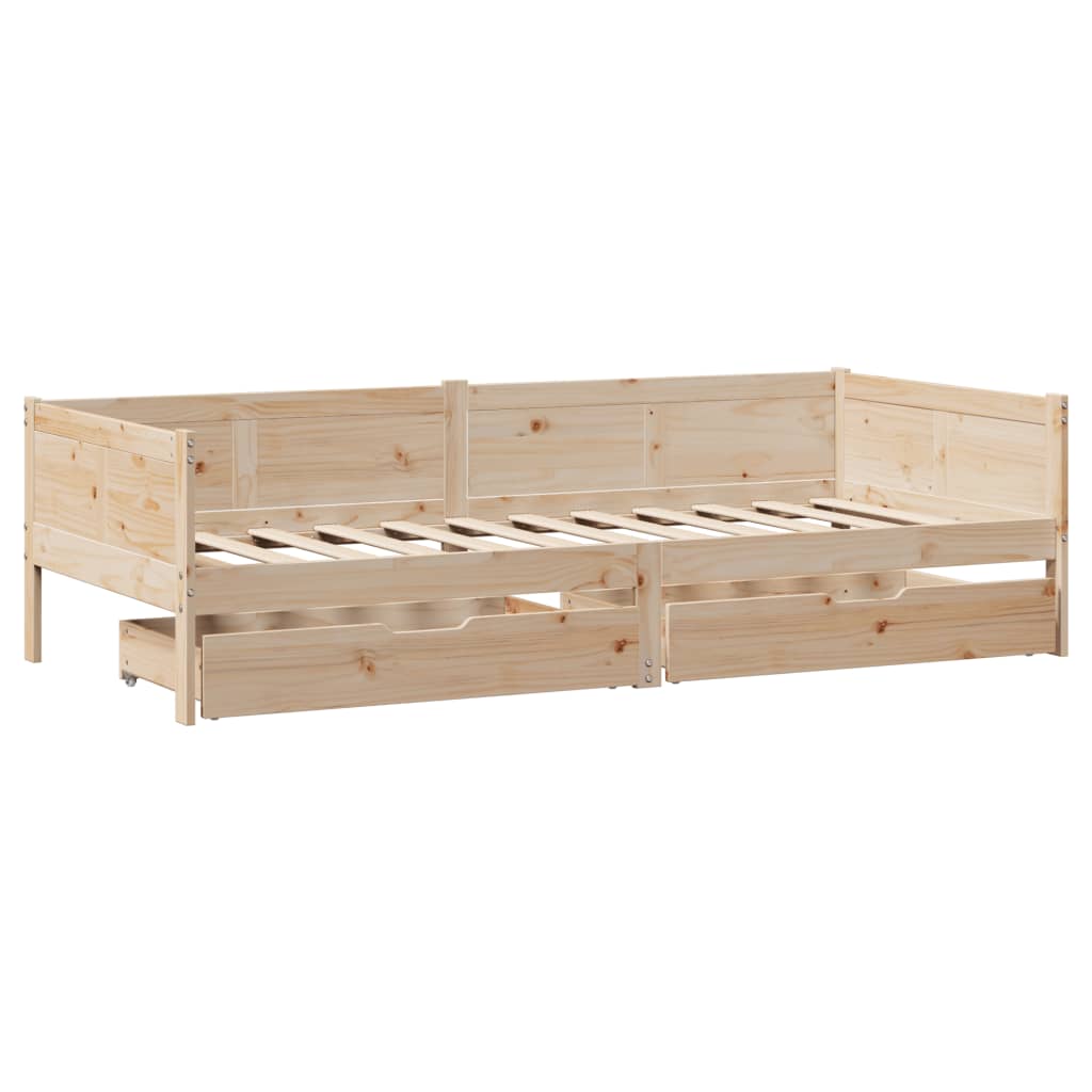 vidaXL Lit de jour avec tiroirs sans matelas 90x190 cm bois massif