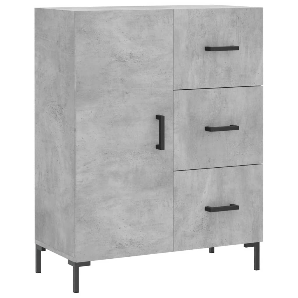 vidaXL Buffet haut Gris béton 69,5x34x180 cm Bois d'ingénierie