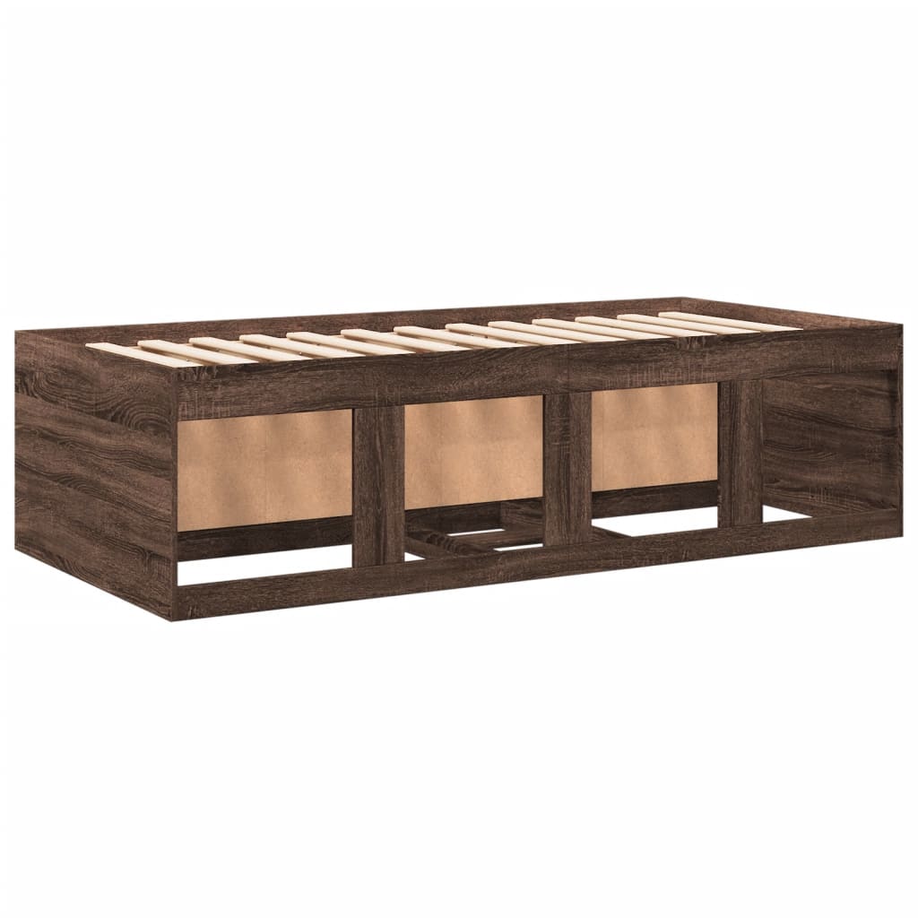 vidaXL Lit de jour avec tiroirs sans matelas chêne marron 75x190 cm