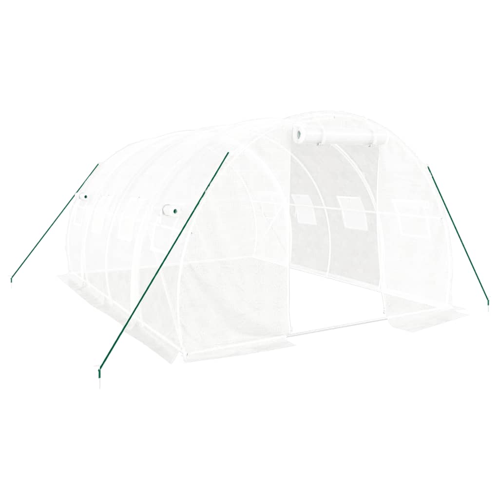 vidaXL Serre avec cadre en acier blanc 12 m² 4x3x2 m