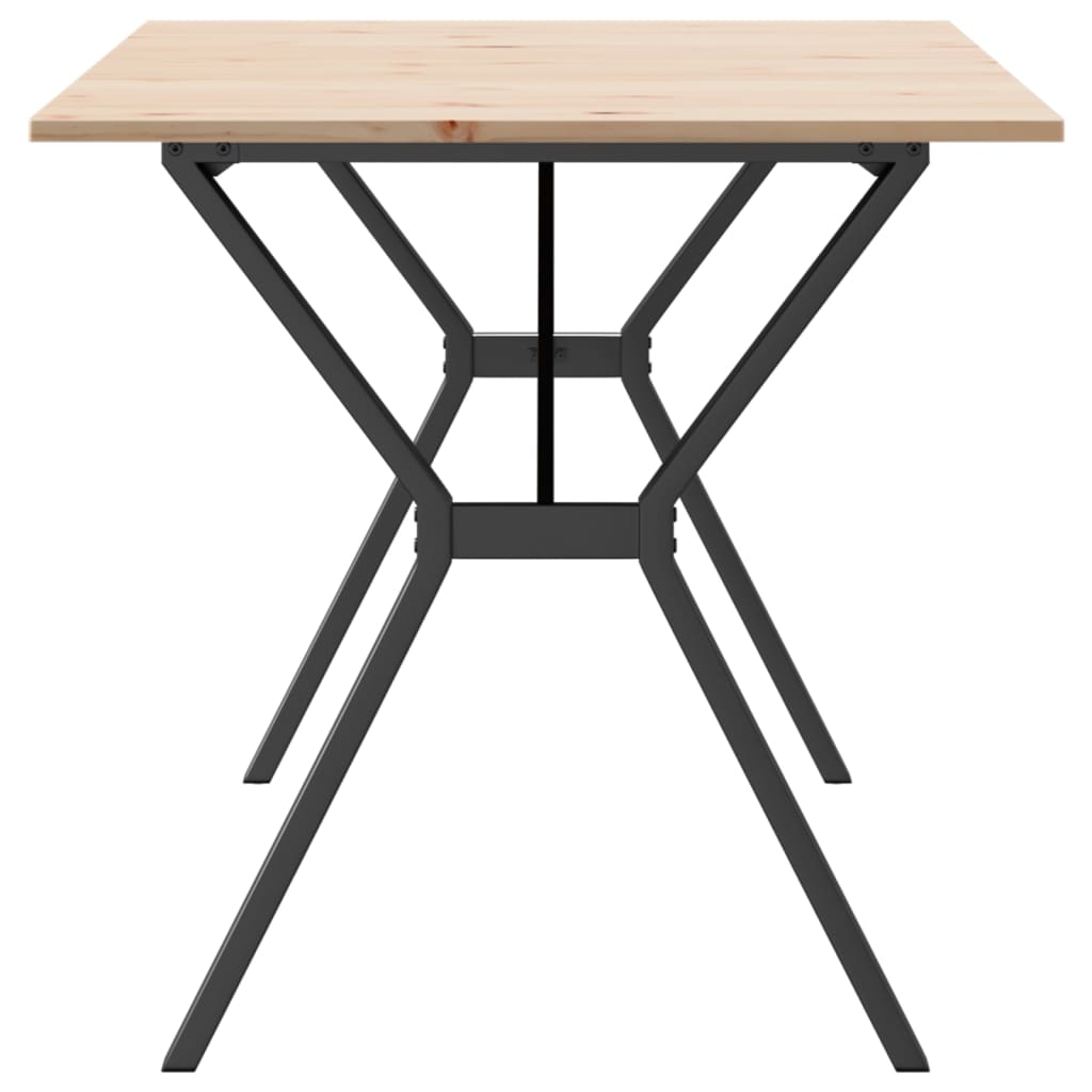 vidaXL Table à manger cadre en Y 140x80x75 cm bois de pin massif fonte