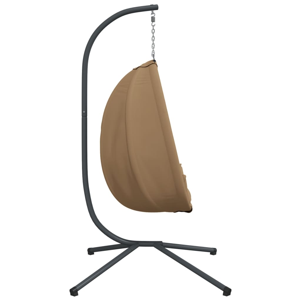 vidaXL Chaise suspendue en forme d'œuf et support taupe tissu et acier