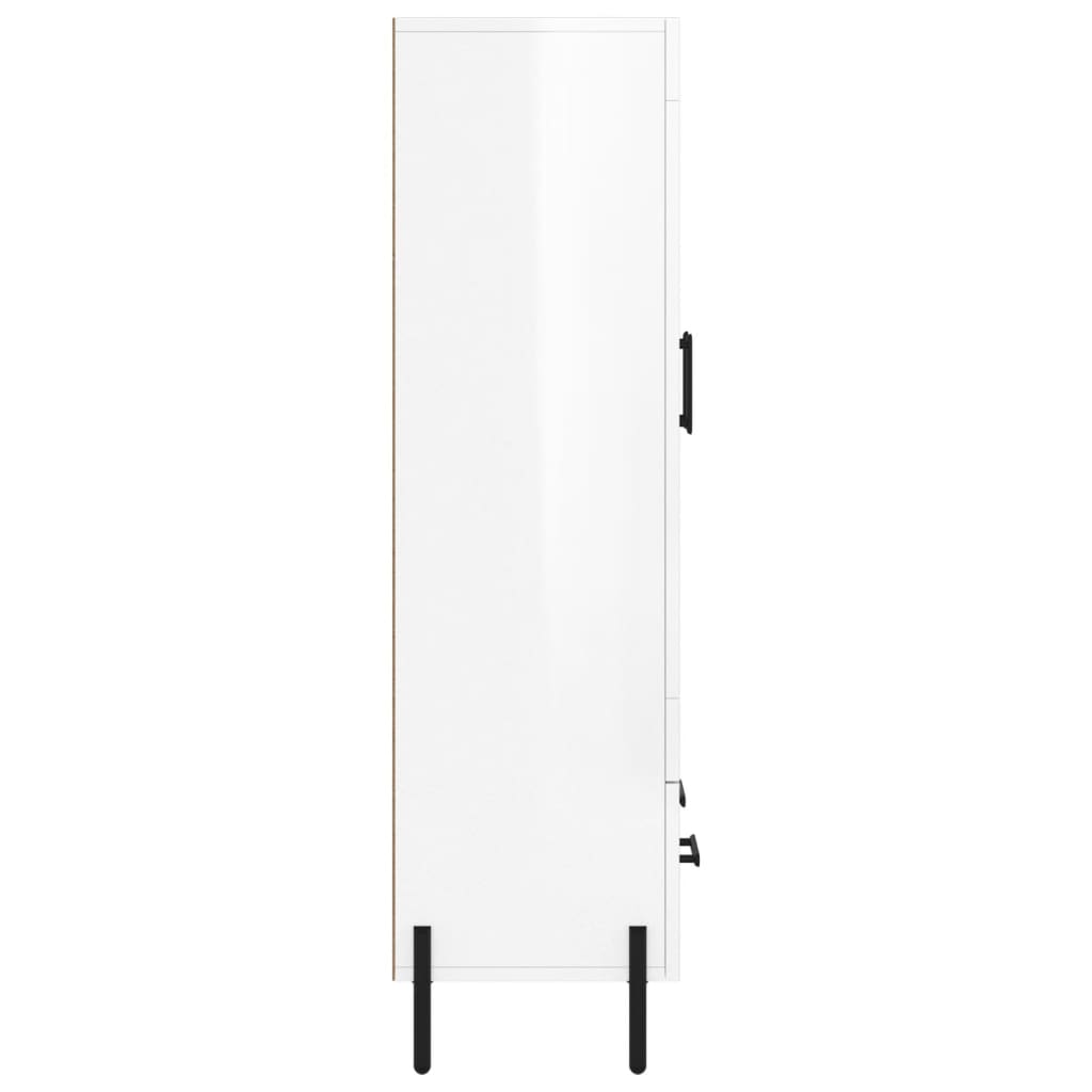 vidaXL Buffet haut blanc brillant 69,5x31x115 cm bois d'ingénierie