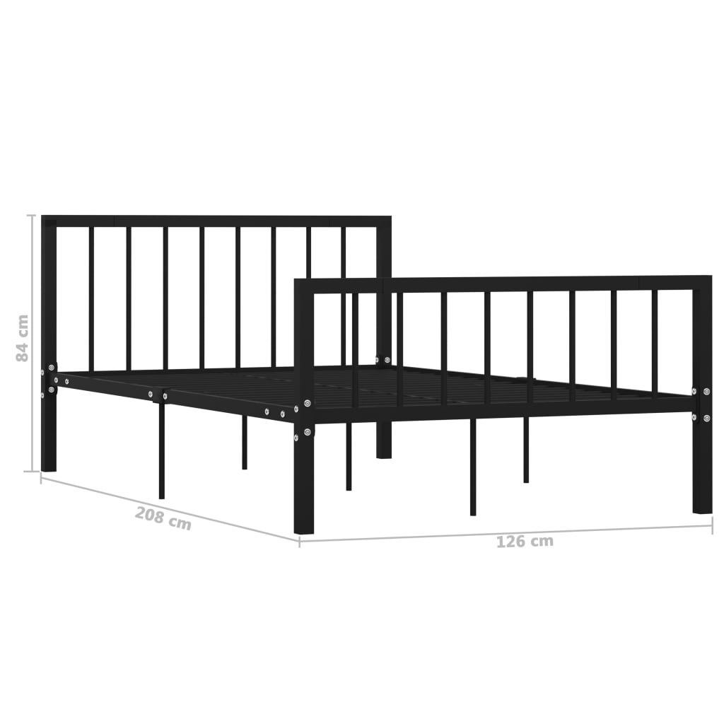 vidaXL Cadre de lit sans matelas noir métal 120x200 cm