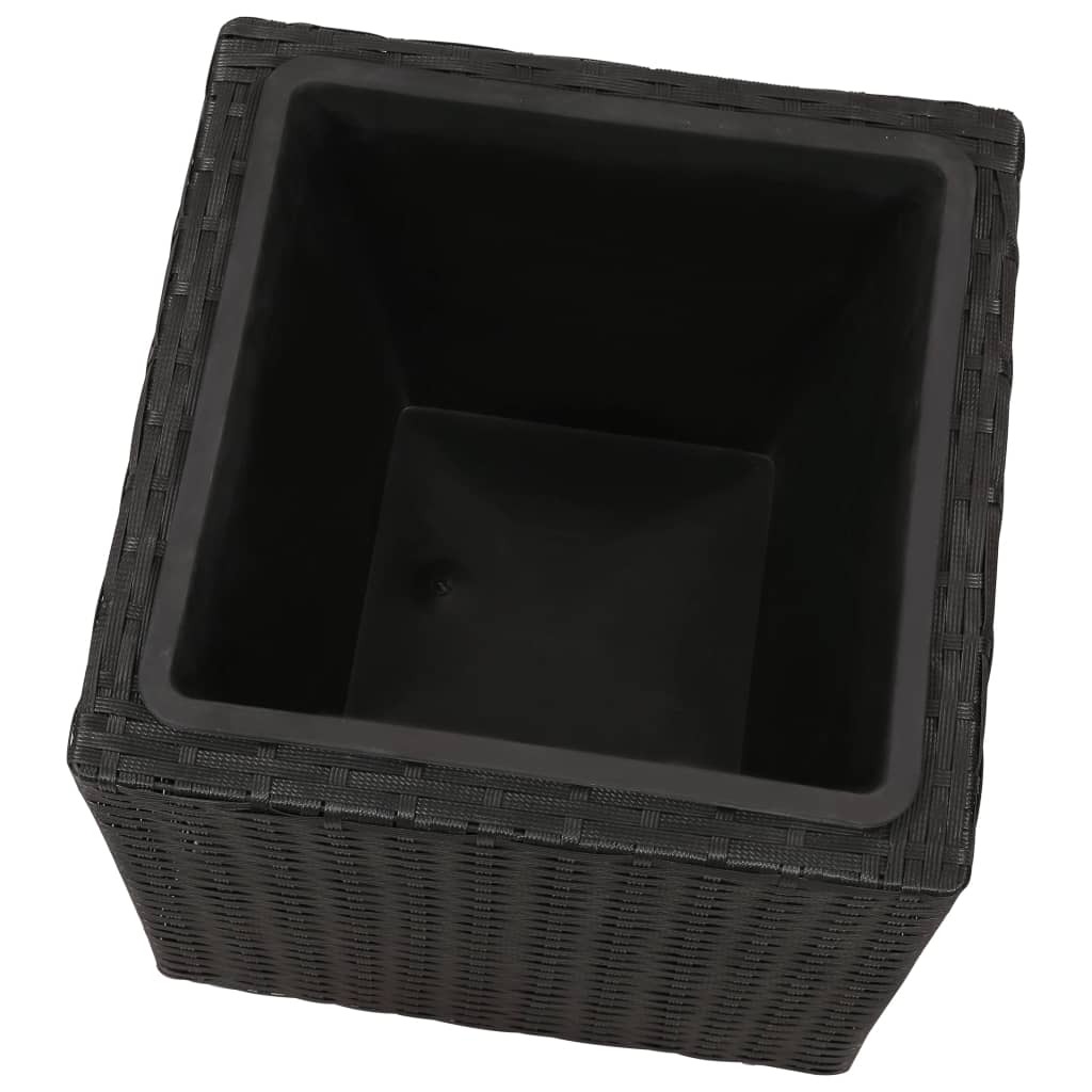 vidaXL Lits surélevés de jardin 3 pcs Résine tressée Noir