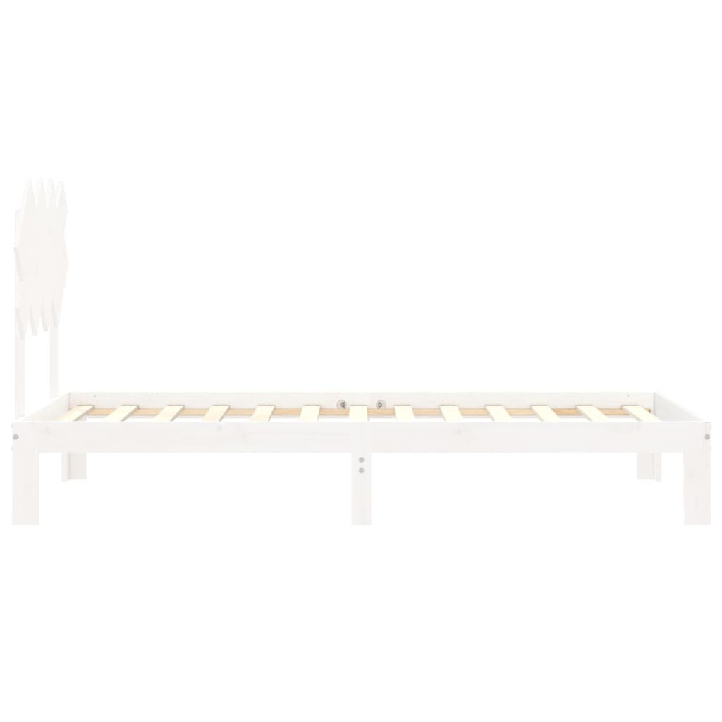 vidaXL Cadre de lit sans matelas blanc 90x200 cm bois de pin massif