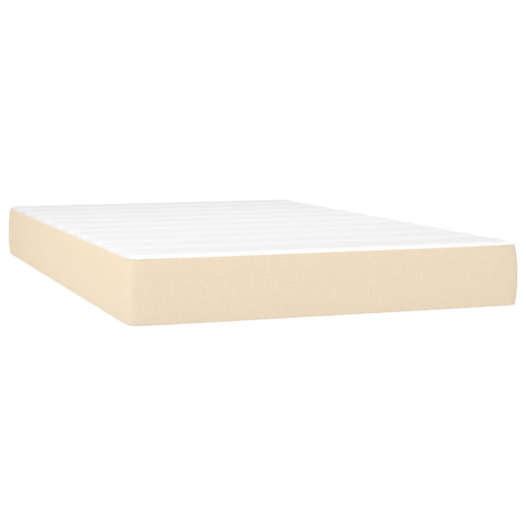 vidaXL Sommier à lattes de lit avec matelas Crème 120x200 cm Tissu