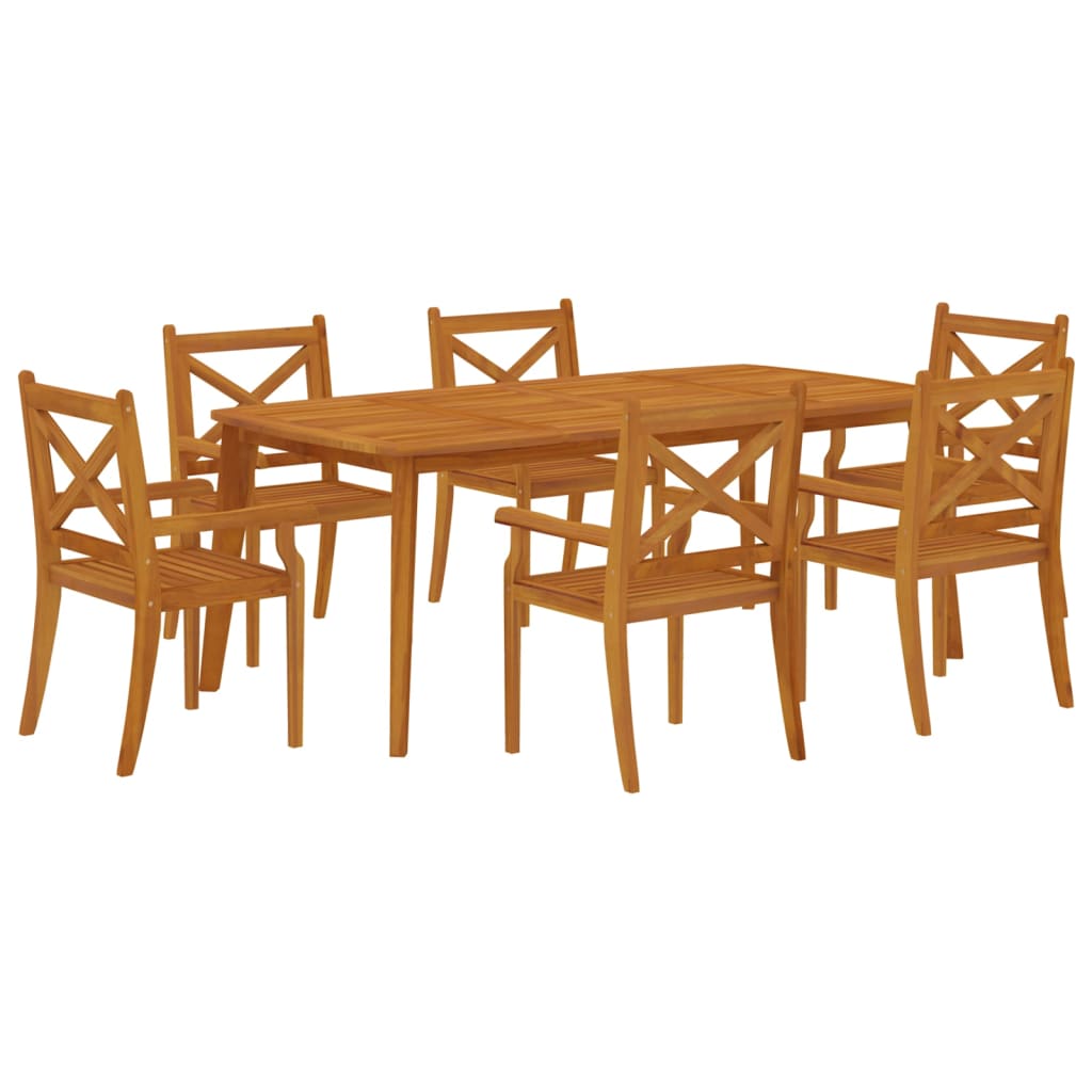 vidaXL Ensemble à manger de jardin 7 pcs Bois d'acacia solide