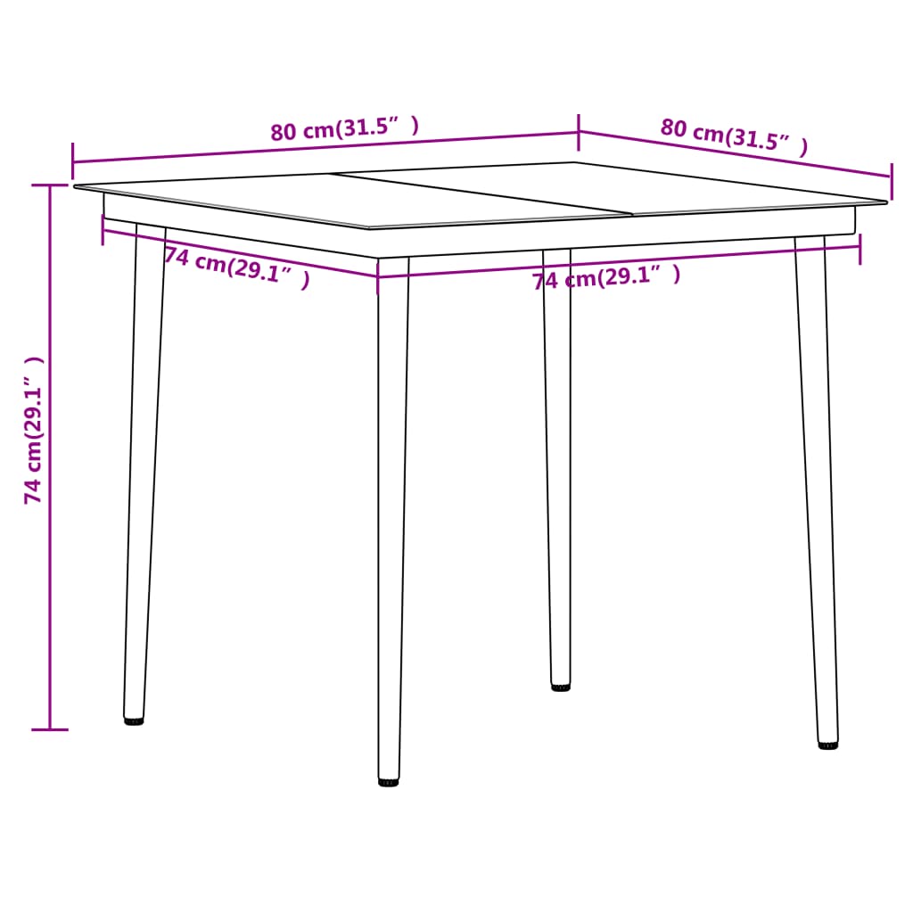 vidaXL Ensemble à manger de jardin 5 pcs Chêne