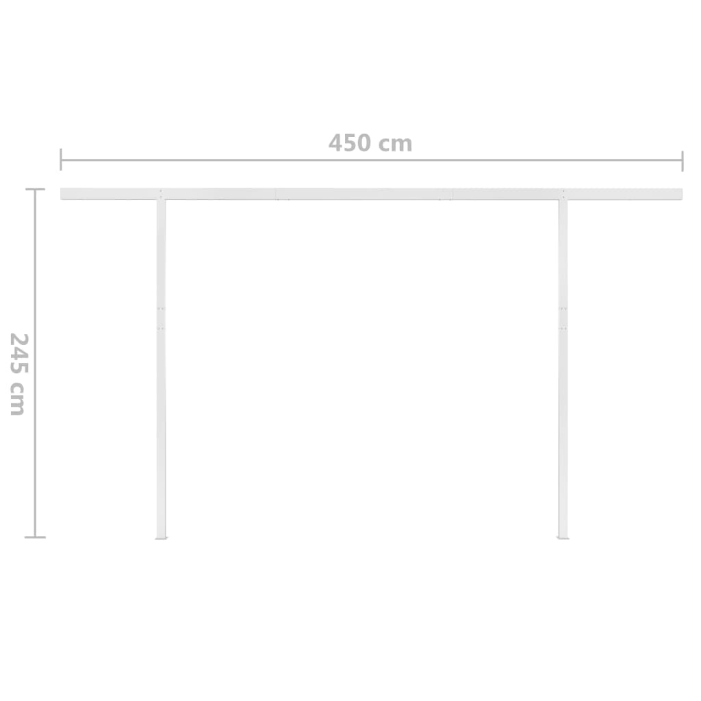 vidaXL Auvent manuel rétractable avec LED 5x3 m Jaune et blanc