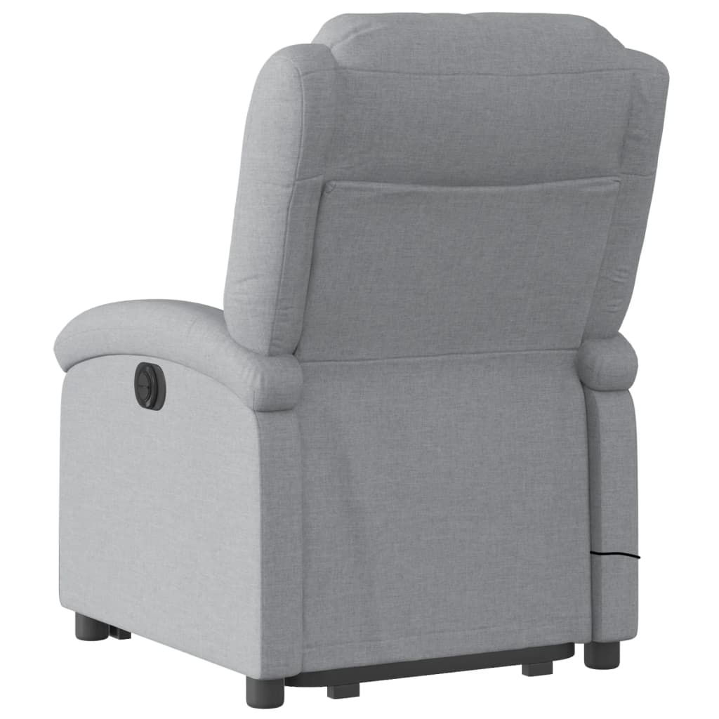 vidaXL Fauteuil inclinable de massage électrique Gris clair Tissu