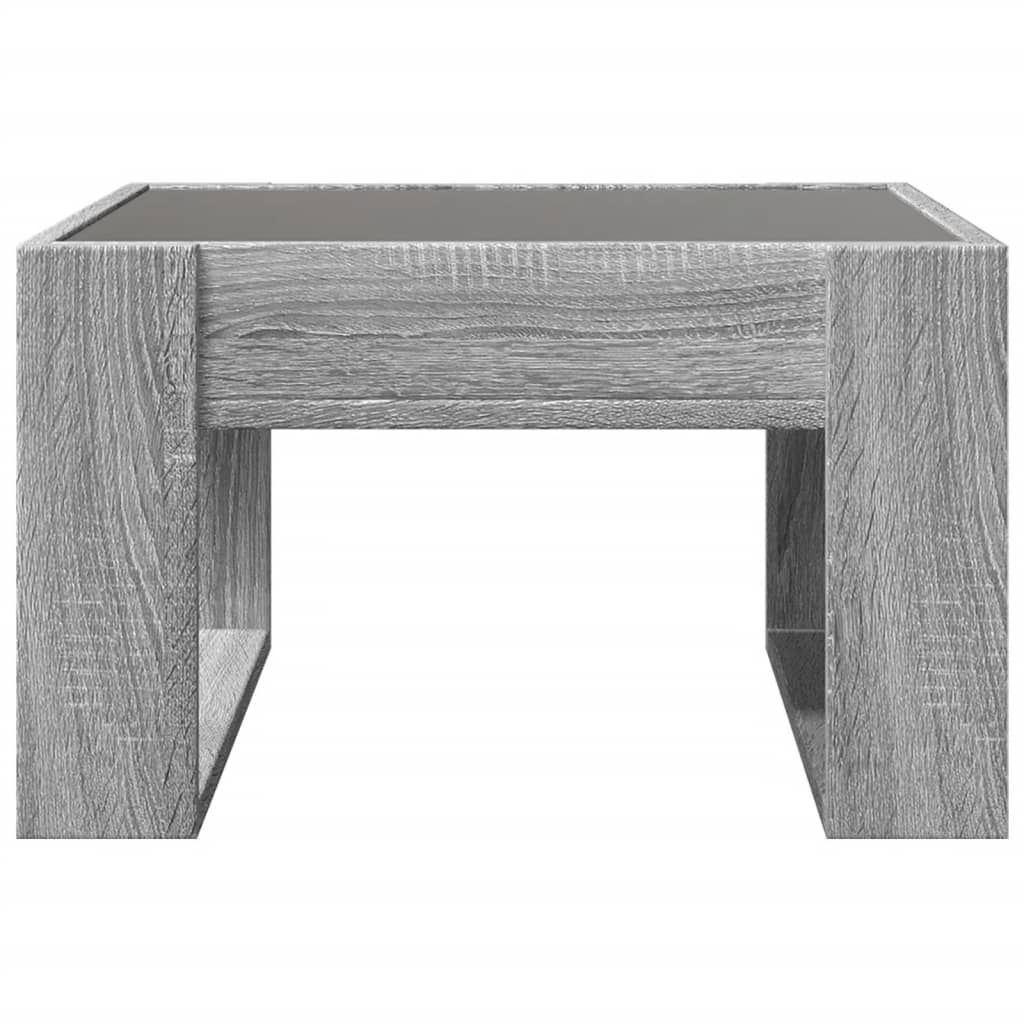 vidaXL Table basse avec LED infini sonoma gris 50x53x30 cm