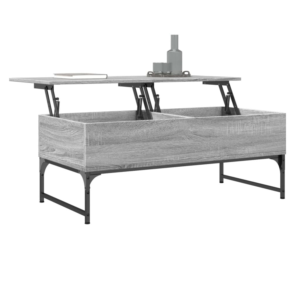 vidaXL Table basse sonoma gris 100x50x40 cm bois d'ingénierie et métal