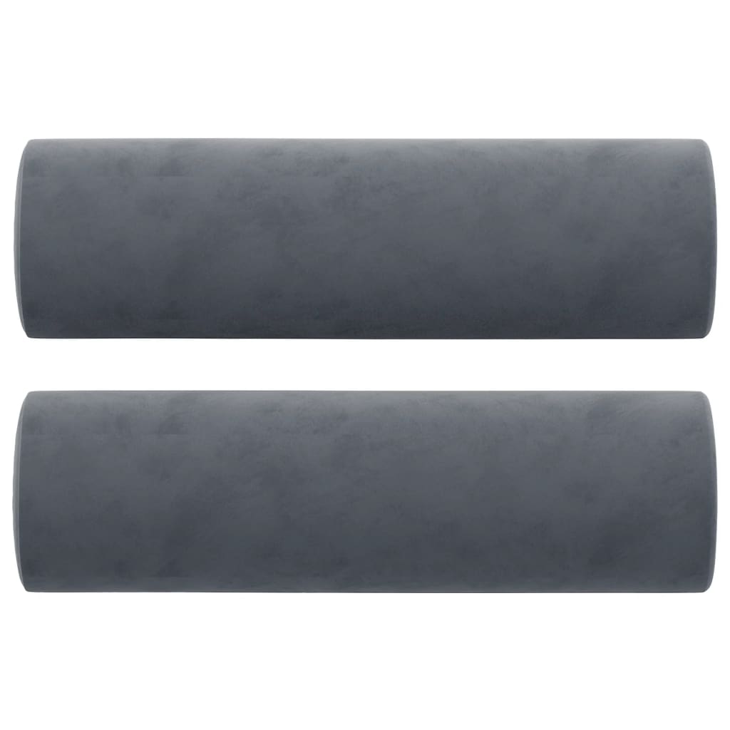 vidaXL Canapé 2 places avec oreillers gris foncé 140 cm velours