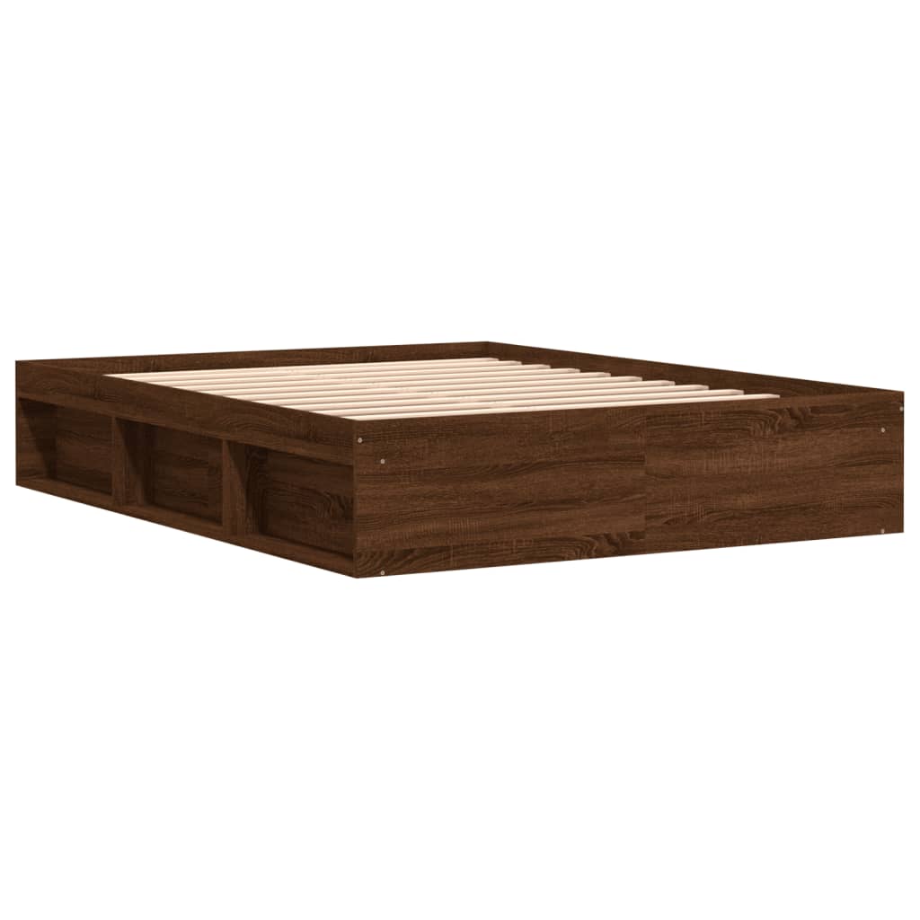 vidaXL Cadre de lit sans matelas chêne marron 140x200 cm