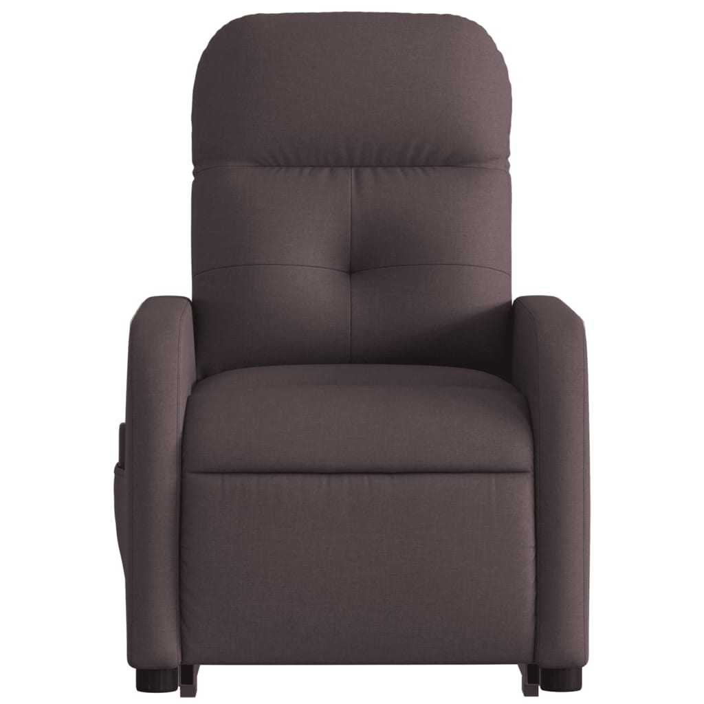 vidaXL Fauteuil inclinable de massage Marron foncé Tissu