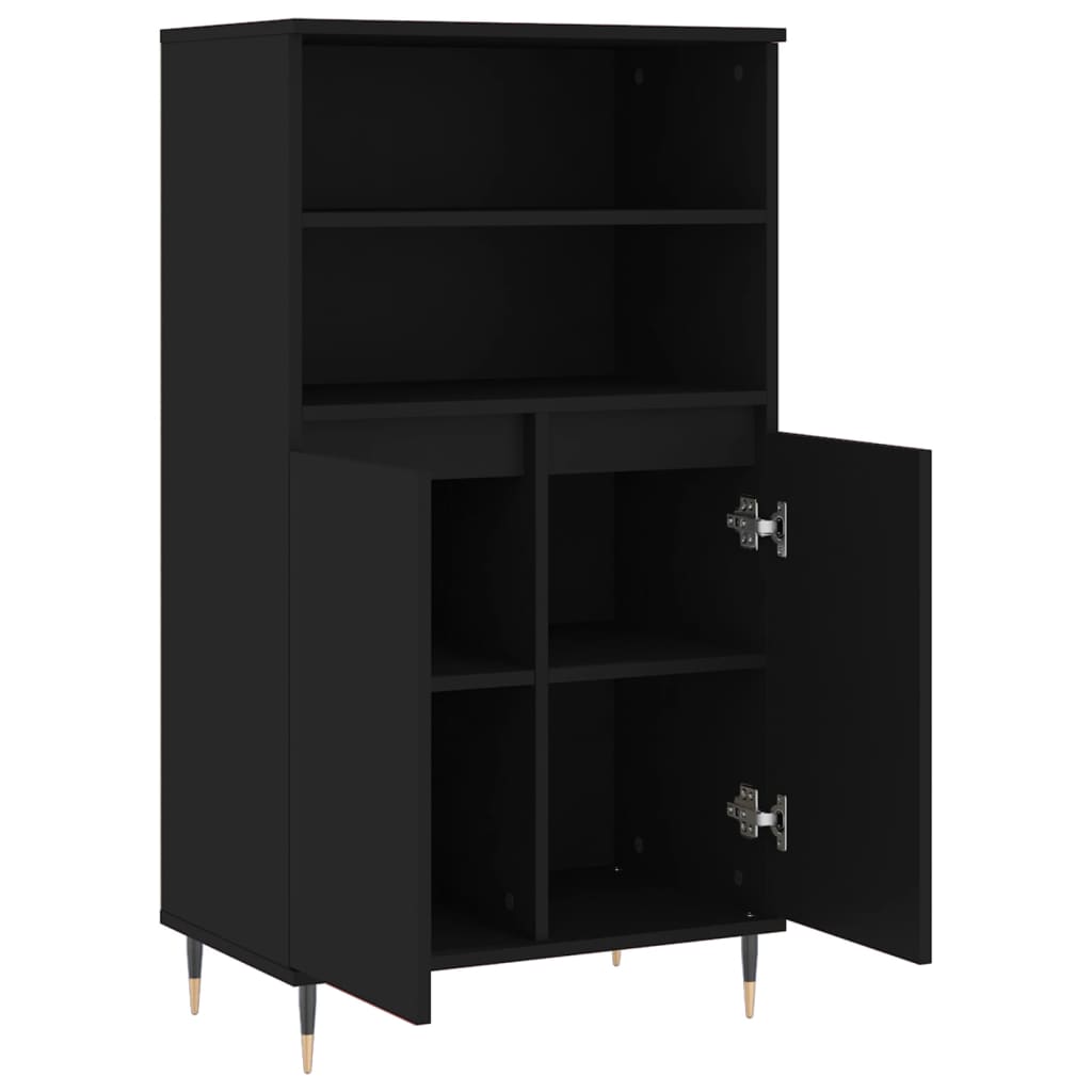 vidaXL Buffet haut Noir 60x36x110 cm Bois d'ingénierie