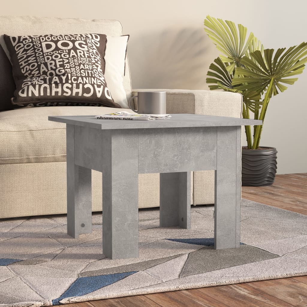 vidaXL Table basse gris béton 55x55x42 cm bois d'ingénierie