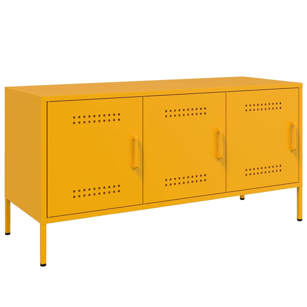 vidaXL Meuble TV jaune moutarde 100,5x39x50,5 cm acier