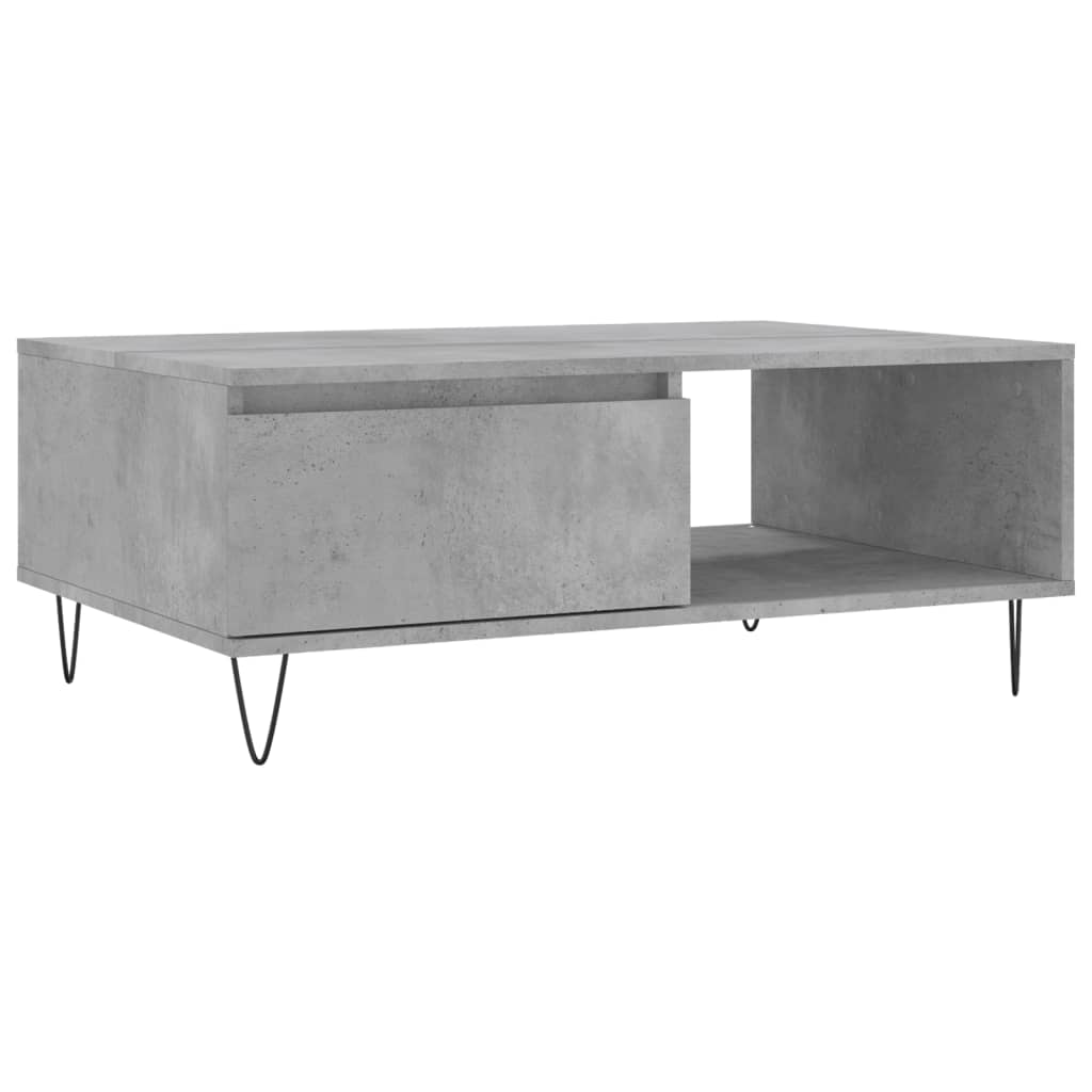 vidaXL Table basse gris béton 90x60x35 cm bois d'ingénierie