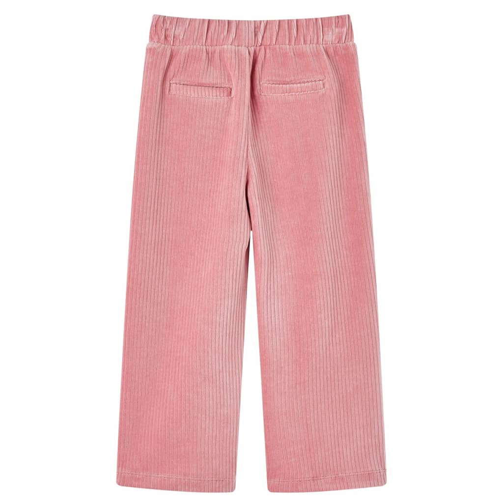 Pantalons pour enfants velours côtelé rose clair 140