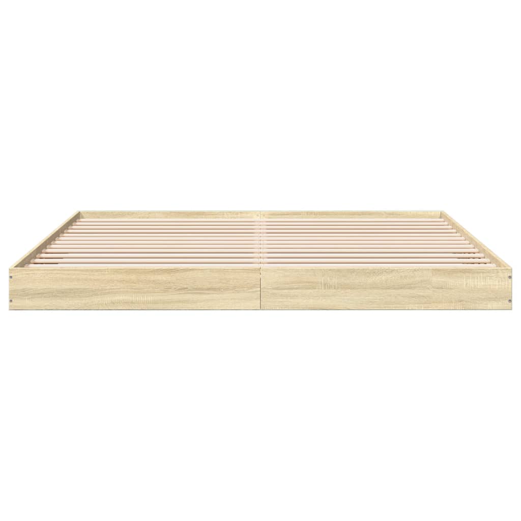 vidaXL Cadre de lit sans matelas chêne sonoma 200x200 cm