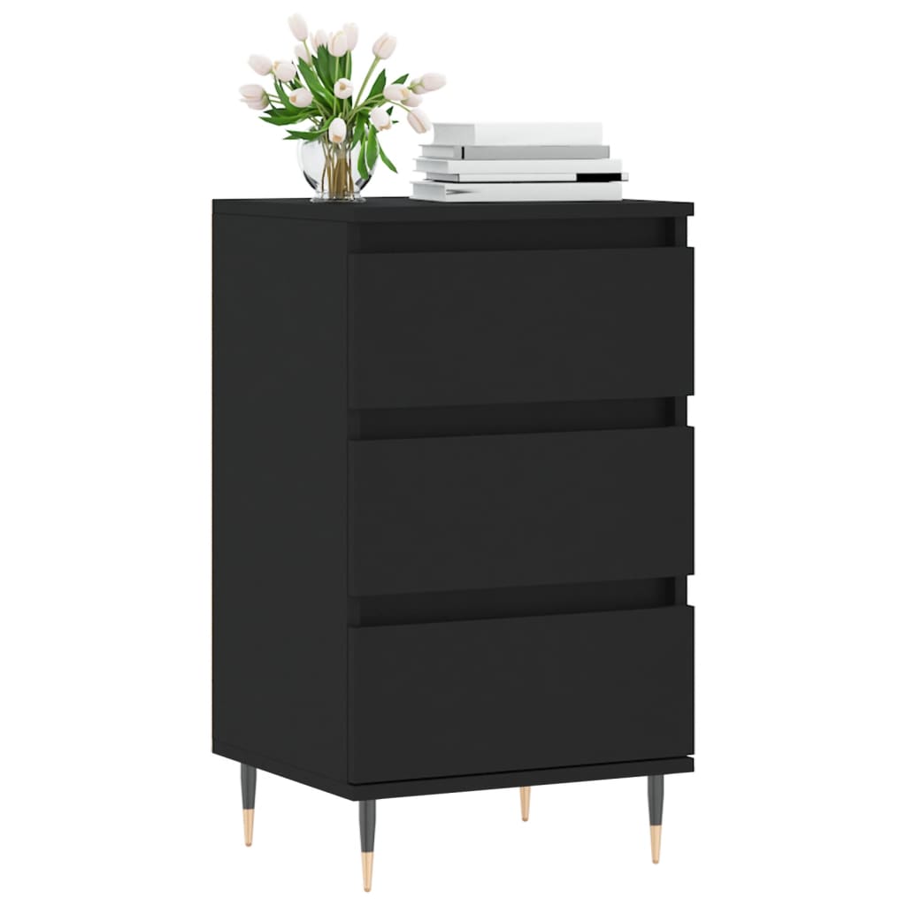 vidaXL Buffet noir 40x35x70 cm bois d’ingénierie