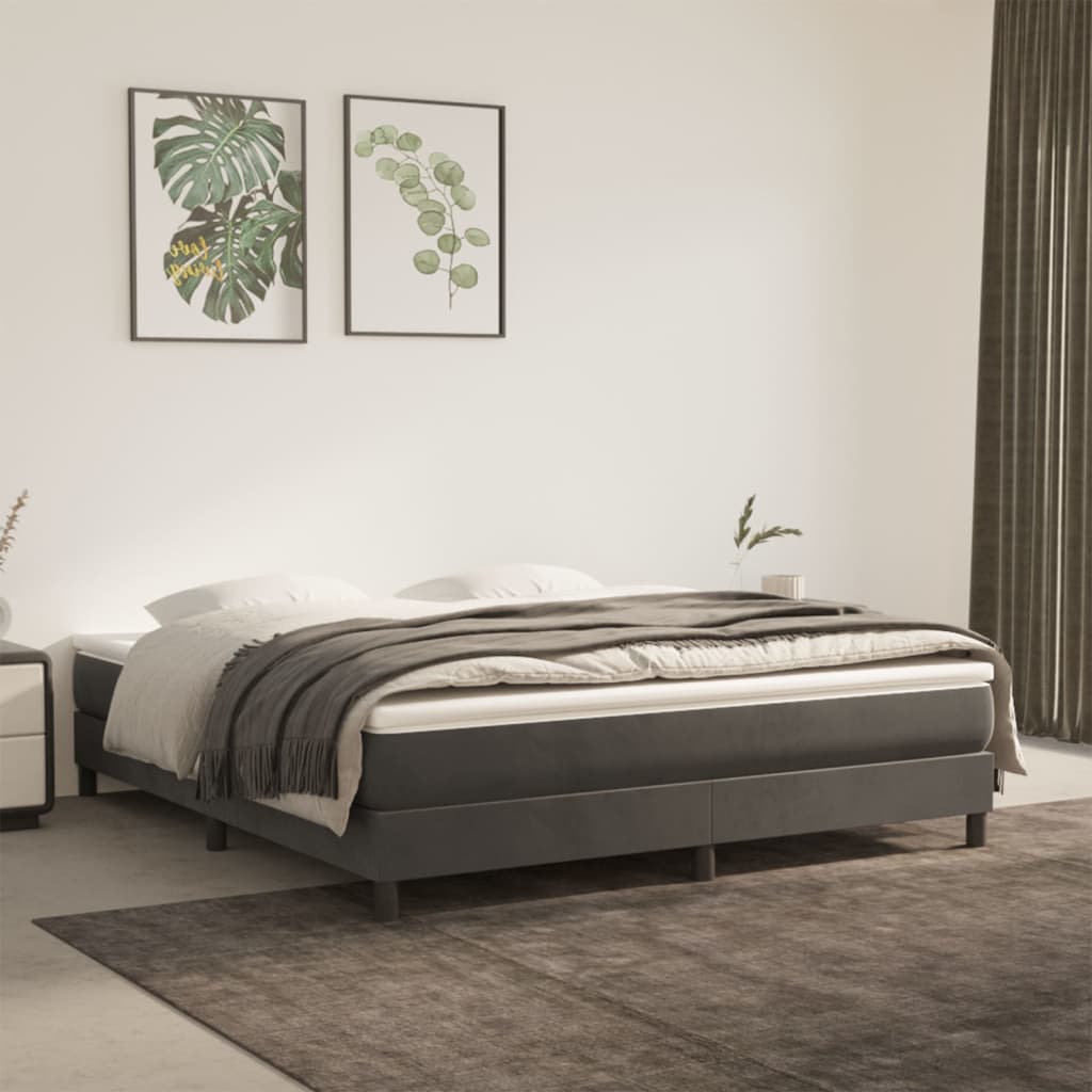 vidaXL Matelas de lit à ressorts ensachés Gris foncé 160x200x20 cm