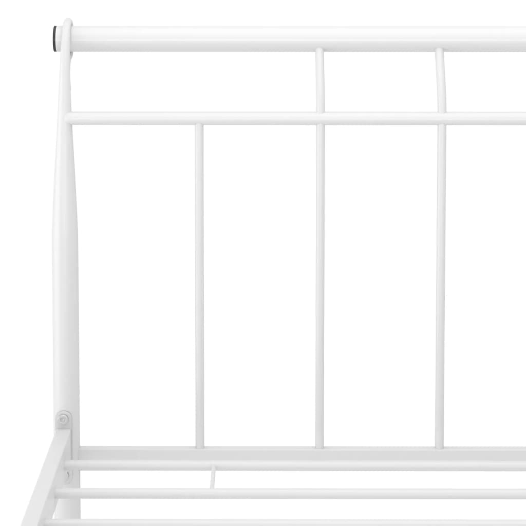 vidaXL Cadre de lit sans matelas blanc métal 160x200 cm