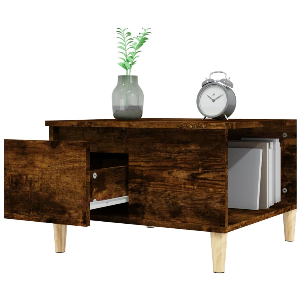 vidaXL Table basse chêne fumé 55x55x36,5 cm bois d'ingénierie